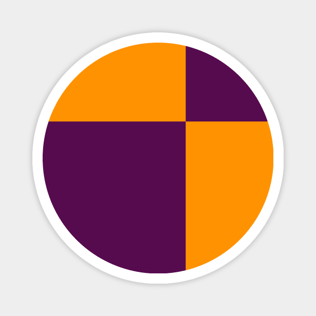 Two Colored Off Centered Square Pattern - Purple and Orange - Abstract and Minimal Throw Magnet by AbstractIdeas